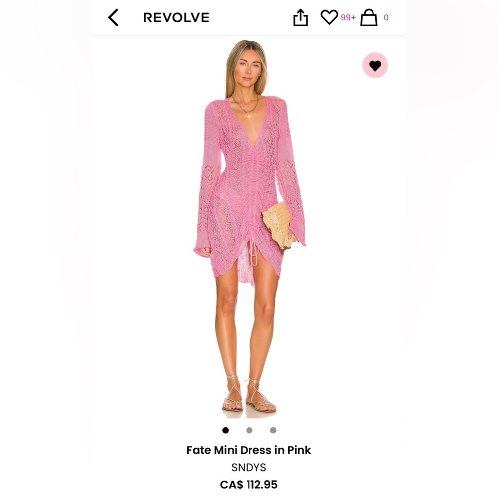 SNDYS Pink Crochet Swim Cover-Up